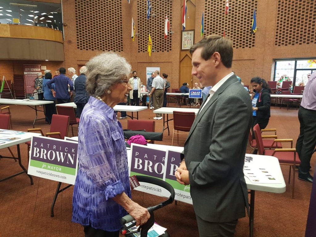 A photo of Mayor Patrick Brown's visit to Holland Christian Homes in 2020.