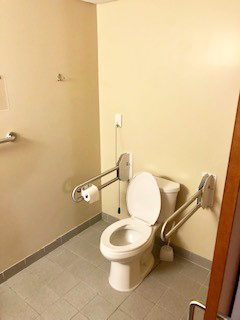 A private room's bathroom in a Grace Manor floor.