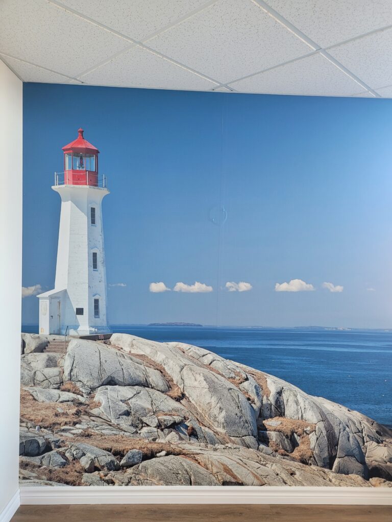 A mural in a home area on a Grace Manor Floor.