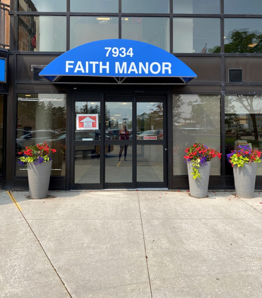 Faith Manor front entrance.