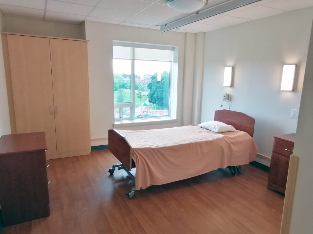 A private room in the Manors. The room is assigned to a individual instead of split into two rooms.