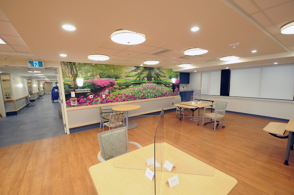 The common area in a Faith Manor floor.