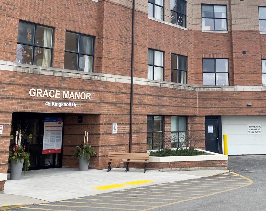 Grace Manor's front entrance.